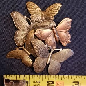 K&T Butterflies Brooch Pin, large piece